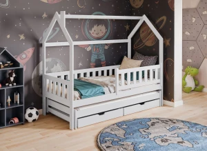 MONKEY 80x160 white children's house bed Lano Furniture