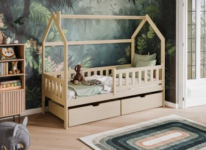 NATAN 90x200 çam ağacı çocuk evi yatağı Lano Meble