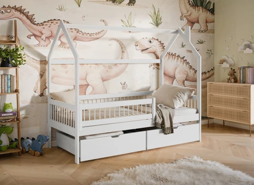 OSKAR 80x180 white children's house bed Lano Furniture