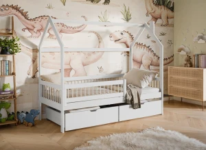 OSKAR 90x200 white children's house bed Lano Furniture
