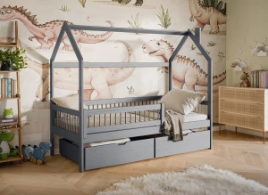 OSKAR 90x180 grey children's house bed Lano Furniture