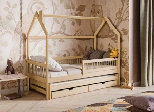 PAPI 80x190 pine children's house bed Lano Furniture