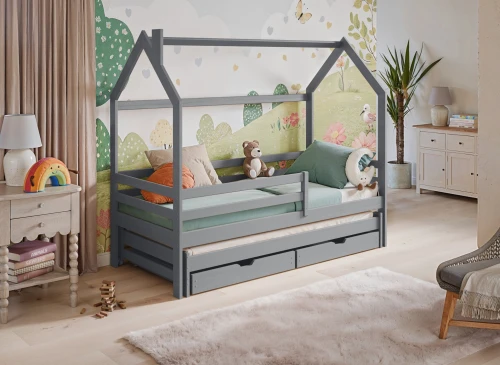 DANEK 80x180 grey children's house bed Lano Furniture