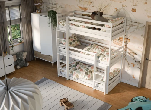 TED 90x200 white bunk bed Lano Furniture