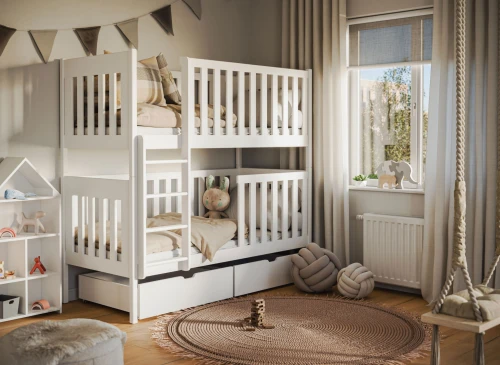 DAWID 90x190 white bunk bed Lano Furniture