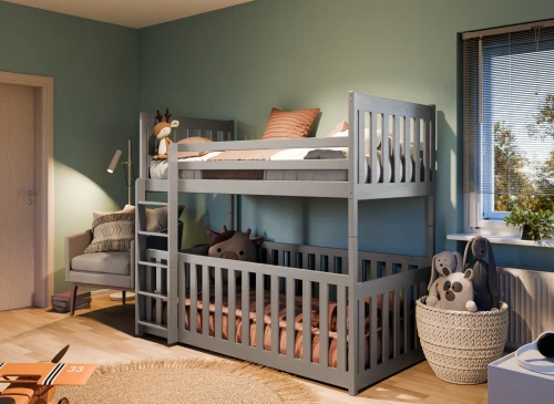 CRIS 90x200 grey bunk bed Lano Furniture