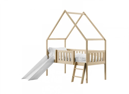 ANGEL 80x180 pine green children's house bed with slide Lano Furniture
