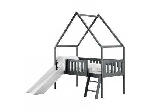 ANGEL 80x180 graphite children's house bed with slide Lano Furniture