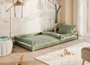 ALIS 90x190 olive green Montessori floor bed for children Lano Furniture