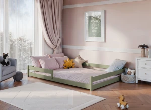 FINI 140x200 olive green Montessori floor bed for children Lano Furniture