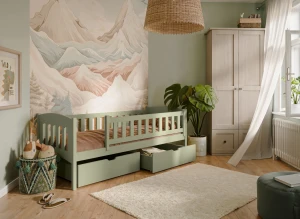 GUCIO 80x190 olive green single children's bed Lano Furniture