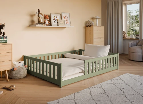 MATI 140x200 Zeytin Yeşili Montessori Çocuk Yer Yatağı Lano Möbel