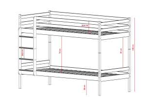 NICO 80x180 olive green bunk bed Lano Furniture