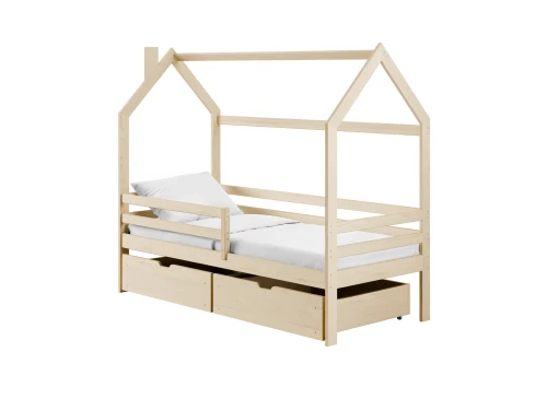 LILA 80x190 pine children's house bed Lano Furniture