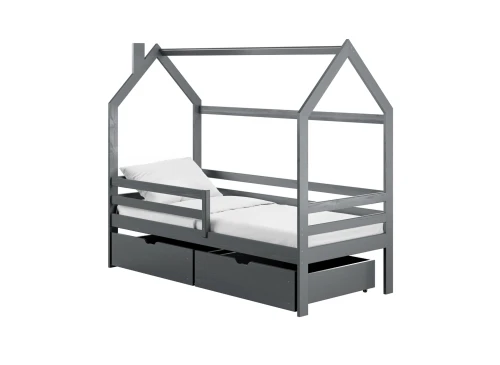 LILA 80x180 graphite children's house bed Lano Furniture