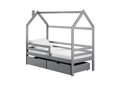 LILA 80x160 grey children's house bed Lano Furniture