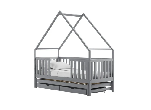MAGIC 90x190 grey double trundle house bed Lano Furniture