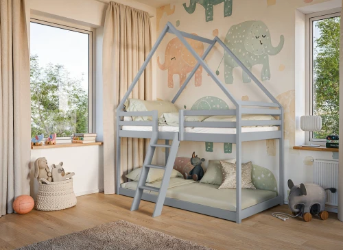SWEET 80x180 grey house bunk bed Lano Furniture