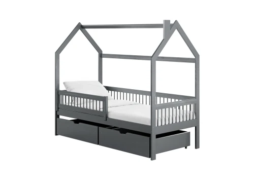 OSKAR 80x180 graphite children's house bed Lano Furniture