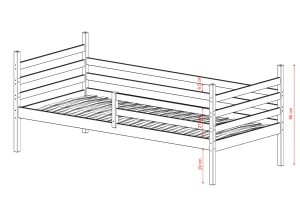 MELANI 80x160 cashmere single children's bed Lano Furniture