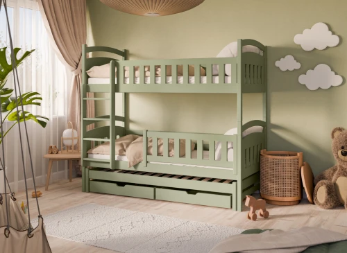 BLANKA 90x200 olive green bunk bed Lano Furniture