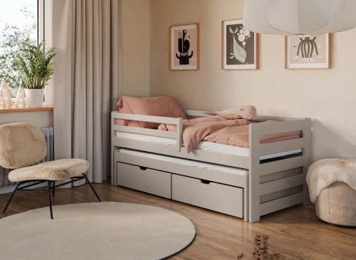 SENSO 80x160 cashmere double trundle bed Lano Furniture