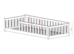 BELLA 90x200 graphite Montessori floor cot bed Lano Furniture