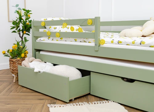SENSO 80x160 olive green double trundle bed Lano Furniture