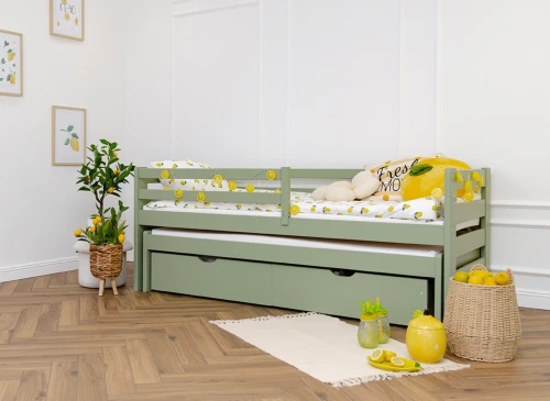 SENSO 80x200 olive green double trundle bed Lano Furniture