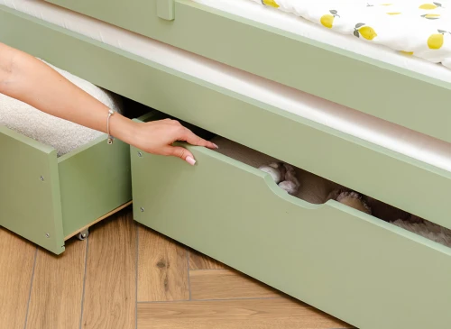 SENSO 90x200 olive green double trundle bed Lano Furniture