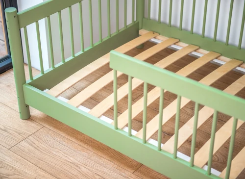 STAR 90x200 Zeytin Yeşili Montessori Tek Kişilik Çocuk Yatağı Lano Möbel