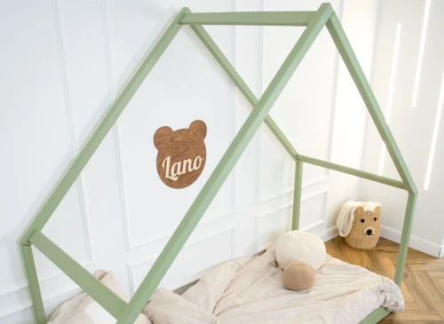 MORIS 90x200 olive green single children's house bed Lano Furniture