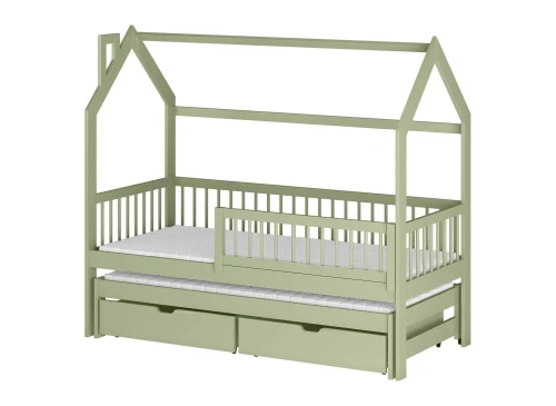 PAPI 80x180 olive green children's house bed Lano Furniture