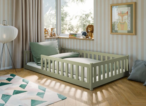 OTIS 120x200 Zeytin Yeşili Montessori Yer Yatağı Çocuk Yatağı Lano Möbel