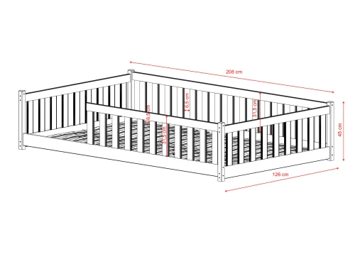 OTIS 120x200 Zeytin Yeşili Montessori Yer Yatağı Çocuk Yatağı Lano Möbel