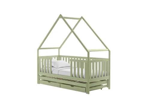 MAGIC 90x190 olive green double trundle house bed Lano Furniture