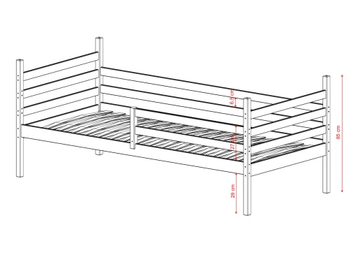 MELANI 80x170 cashmere single children's bed Lano Furniture