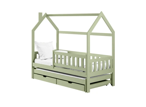 MONKEY 90x200 olive green hosue bed for children Lano Furniture