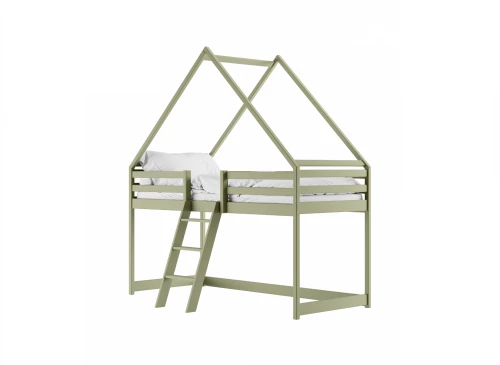 MOON 90x200 olive green children's house loft bed Lano Furniture