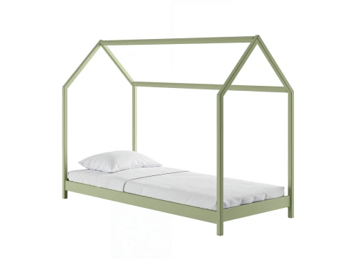 LUCKY 90x200 olive green children’s white house Montessori floor bed Lano Furniture
