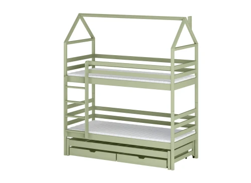 DALIA 80x160 olive green house bunk bed Lano Furniture