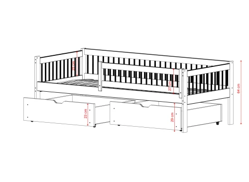 EDI 90x180 cashmere single children's bed Lano Furniture