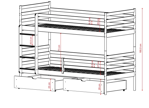GUSTO 90x200 Cashmere Bunk Bed Lano Furniture