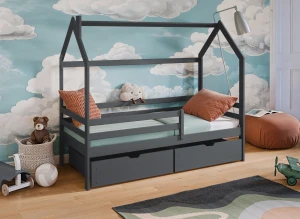 LILA 80x170 graphite children’s house bed Lano Furniture