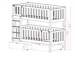 KSAWERY 80x180 olive green bunk bed Lano Furniture