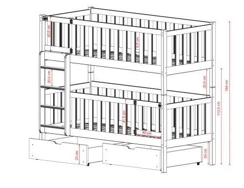 KSAWERY 80x180 olive green bunk bed Lano Furniture