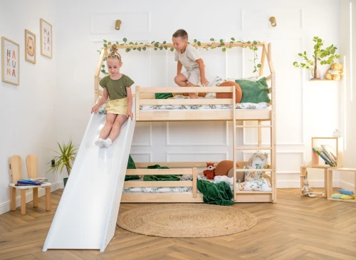 PLAY 80x180 pine bunk bed with slide Lano Furniture