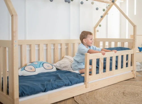 BOGUŚ 90x200 pine Montessori floor cot tipi bed Lano Furniture