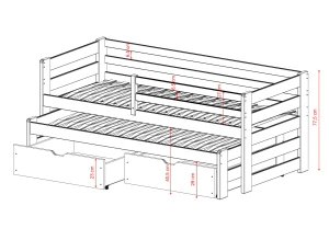 SENSO 80x200 blue bunk bed Lano Furniture