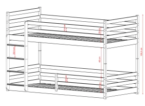 MINI 80x200 olive green bunk bed Lano Furniture